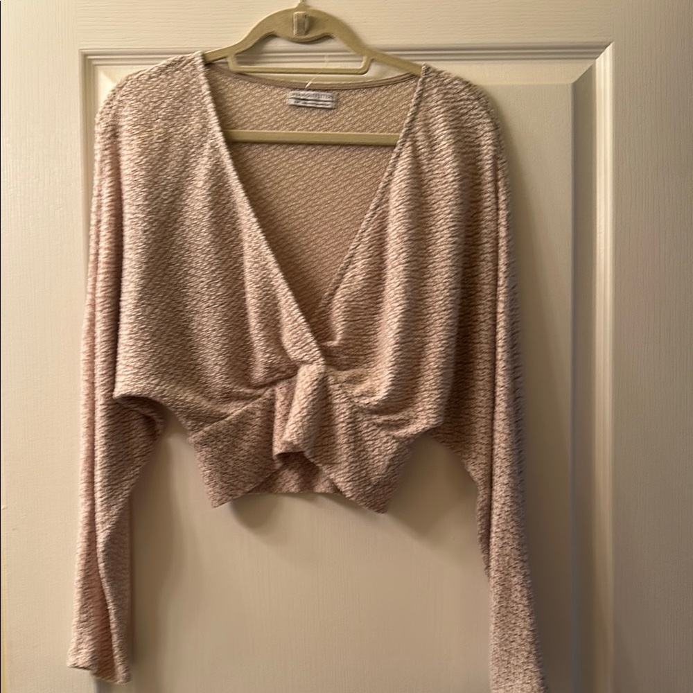 Urban Outfitters Cream Crop Top with Banded bottom